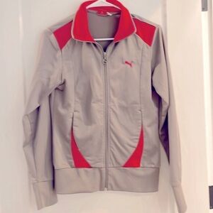 Puma full zip athletic jacket track jacket womens size S